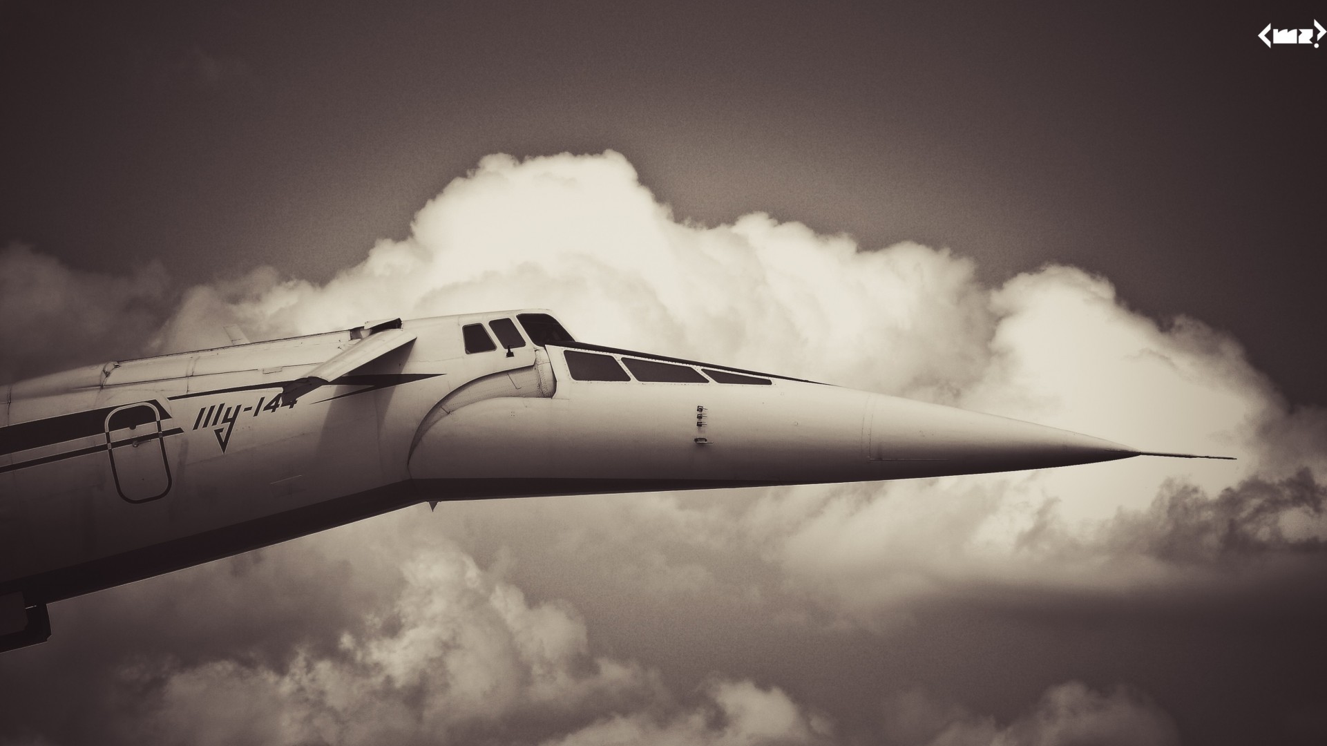 flugzeug retro himmel wolken schwarz / weiß luft