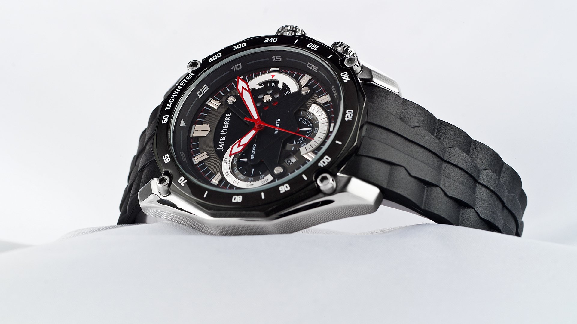 jack pierre orologio bianco rosso nero metallico