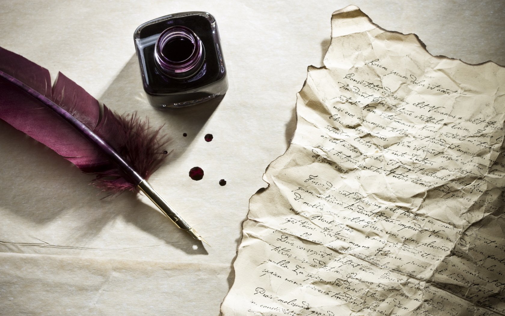 encre plume lettre