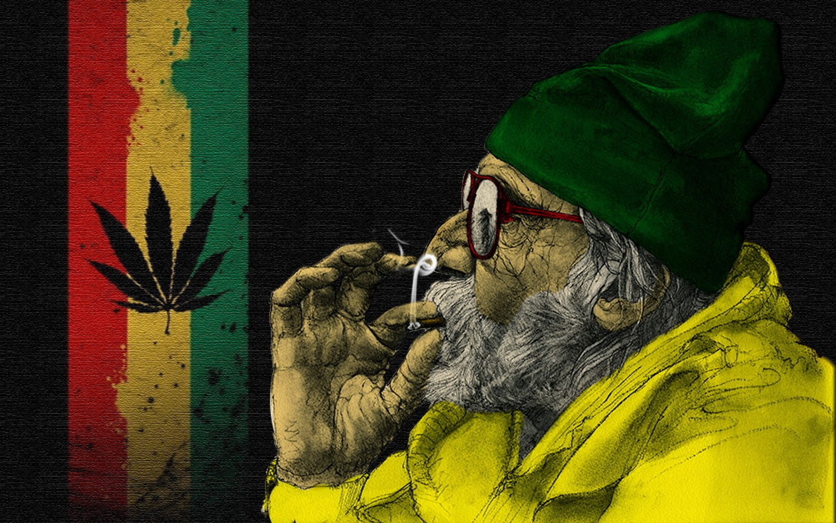 rasta a heavy smoker grandfather drug men portrait face