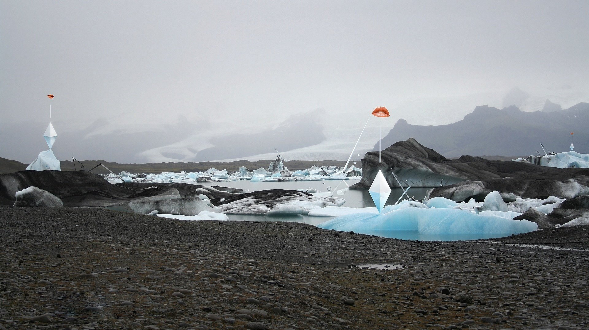 research station snowdrift the highlands ice winter mediocrity nature the sky overcast fog lake water cool