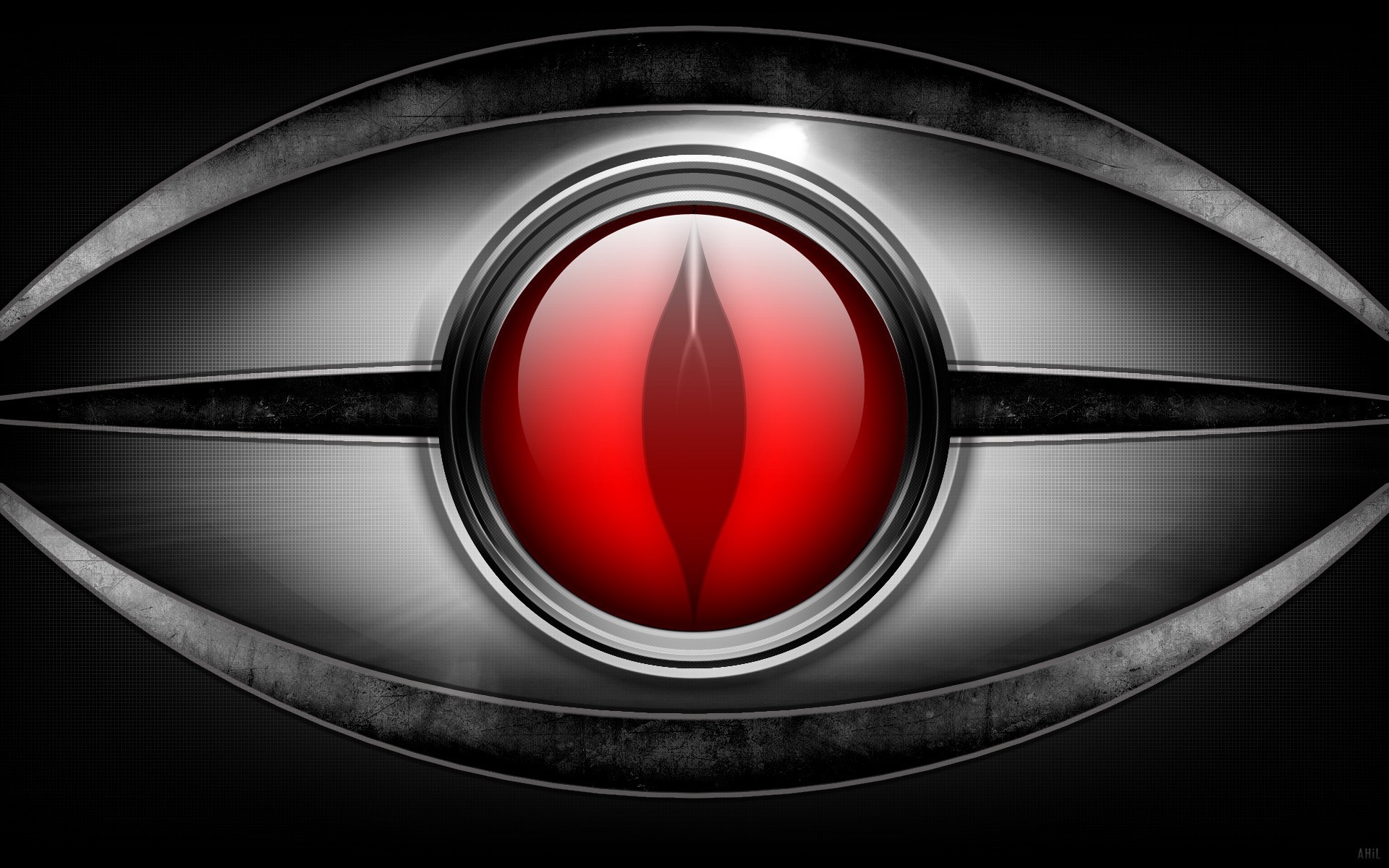 metal red design eye