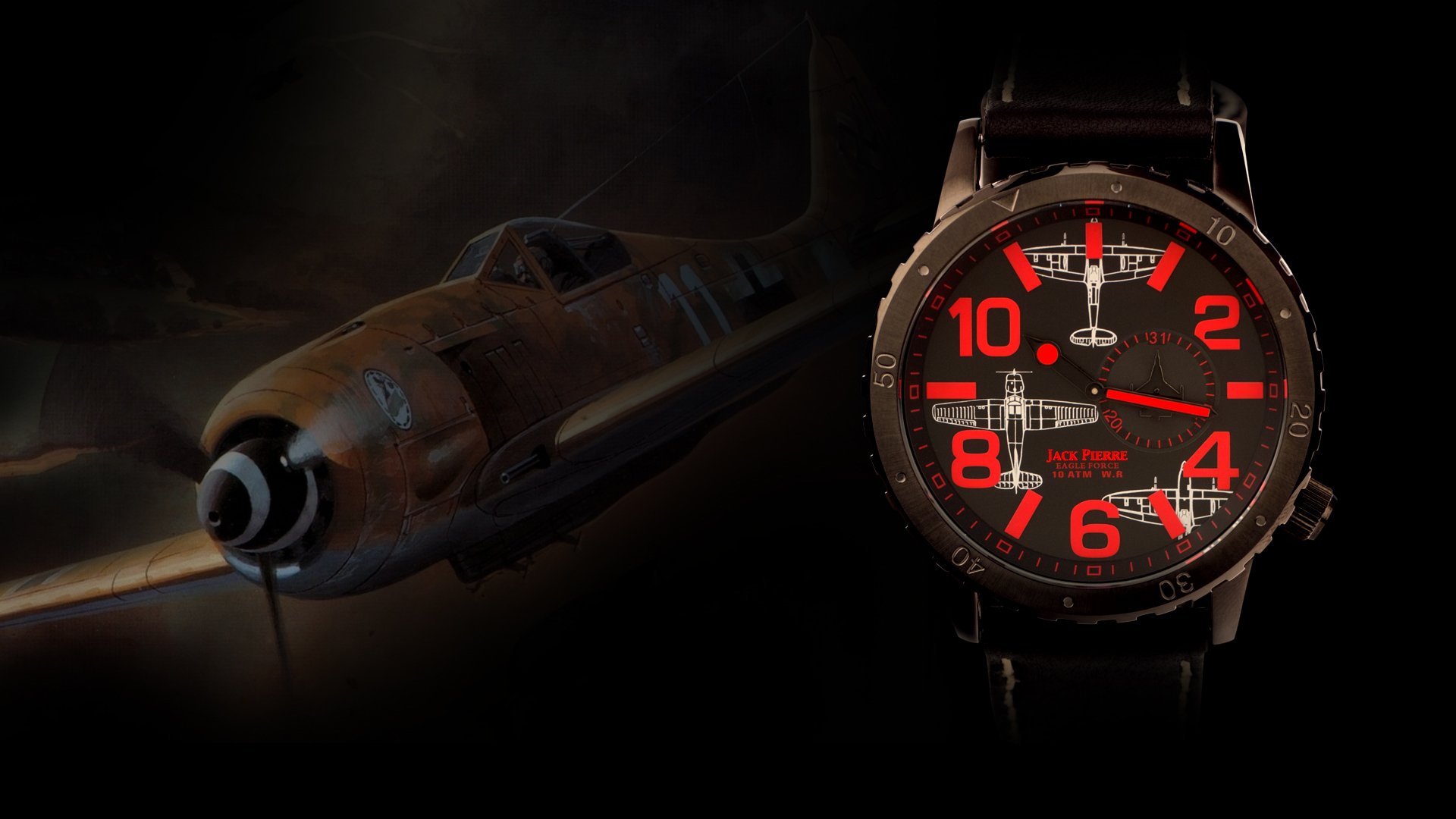 horloge rouge jack pierre avion