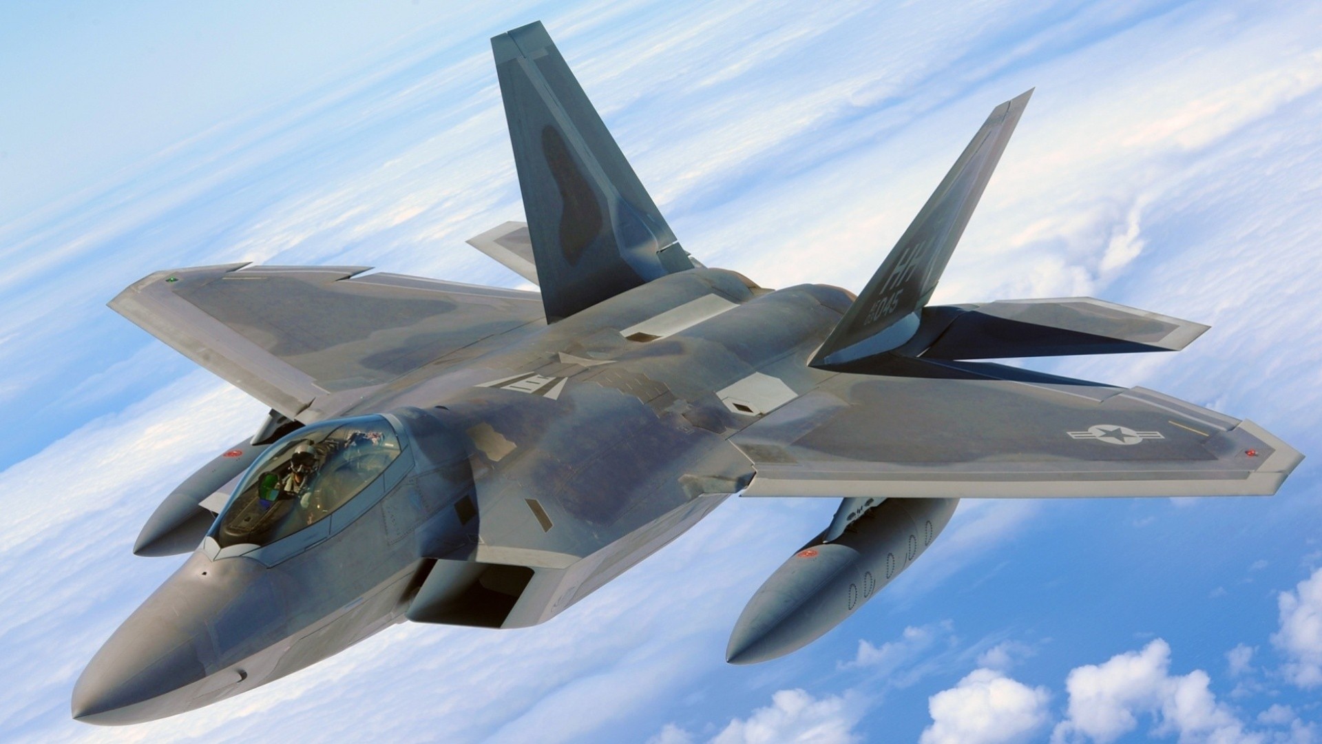 himmel raptor flugzeug f-22 blau makro