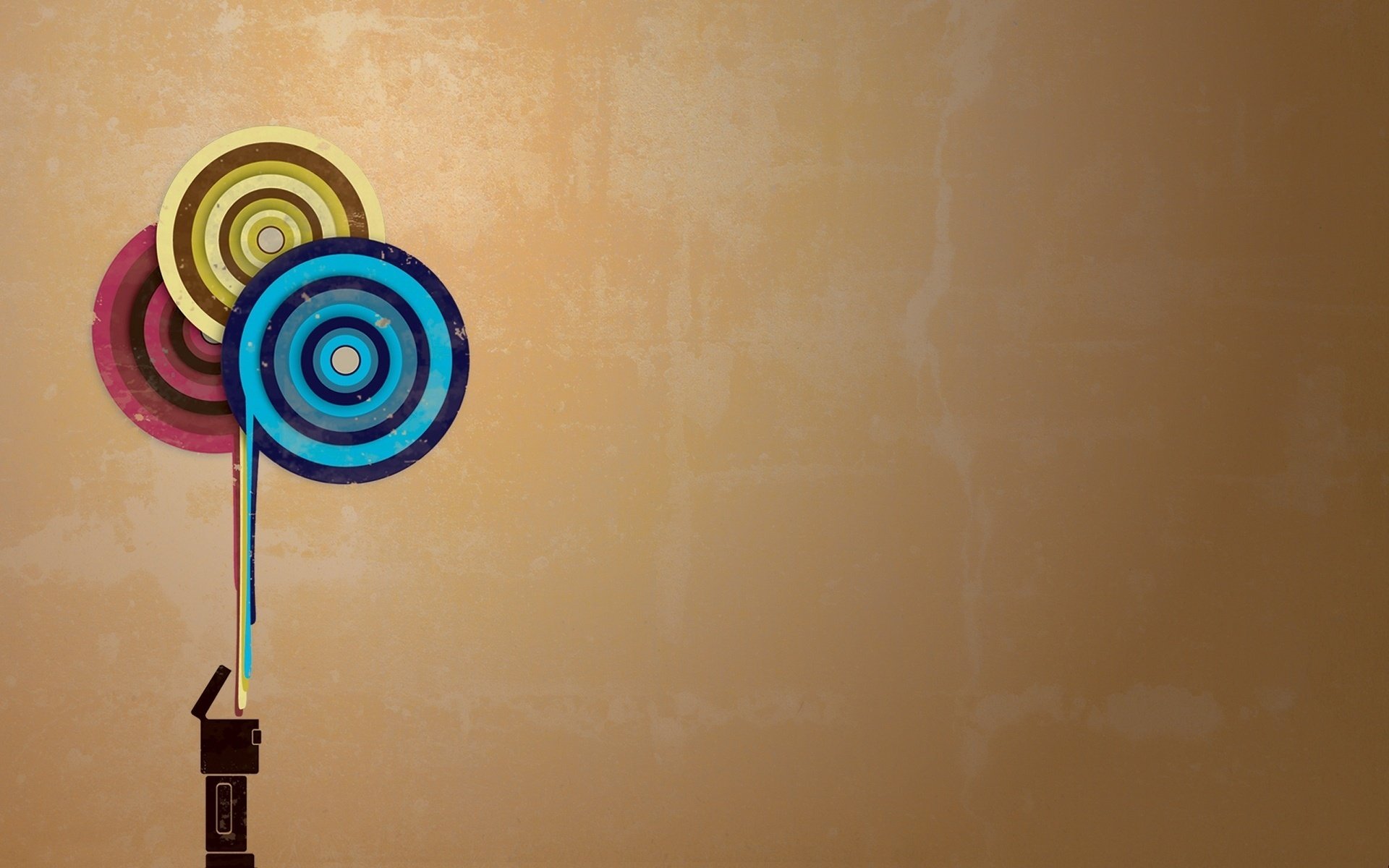 minimalismo círculos diferentes colores en frente