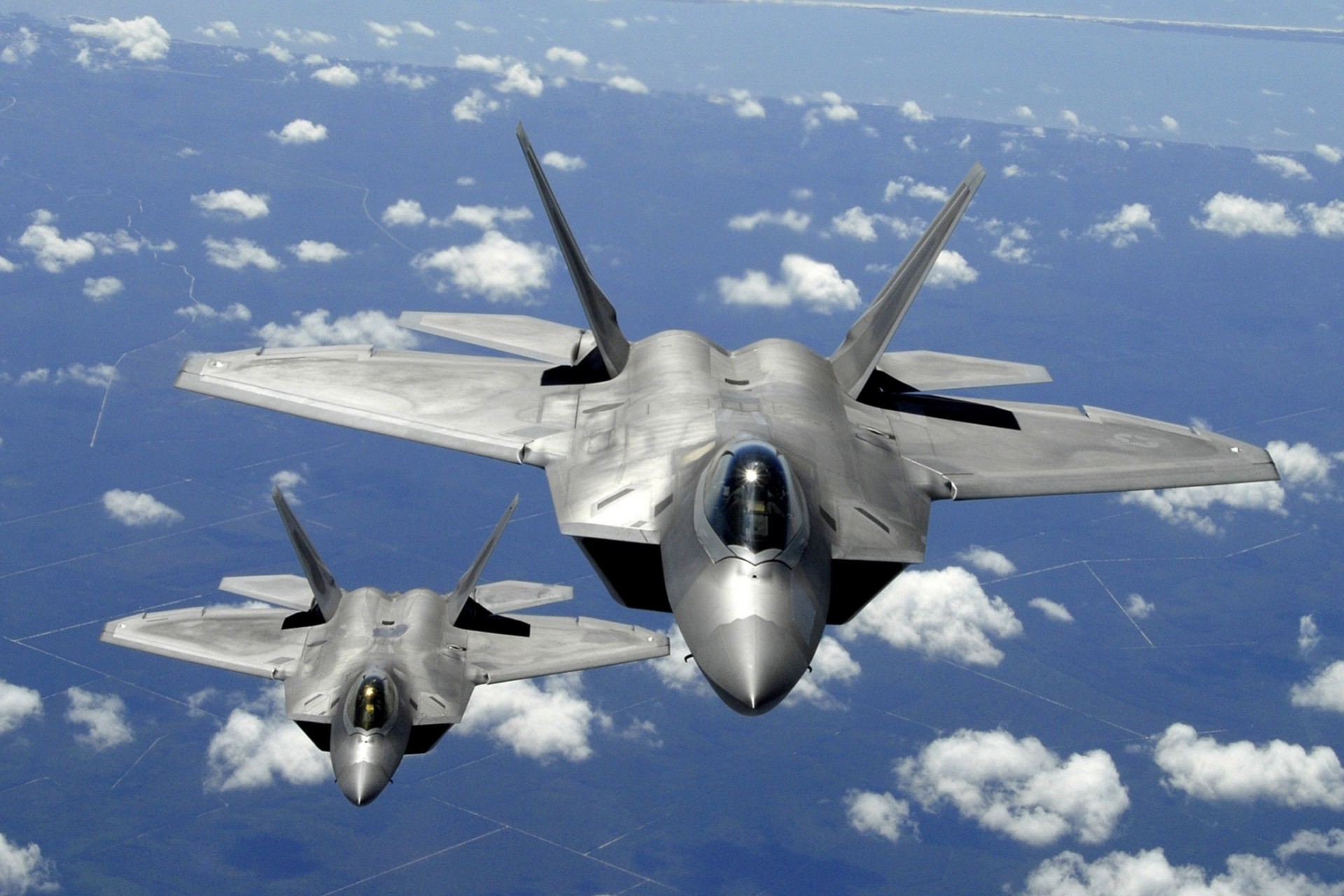 f-22 blue sky plane cloud