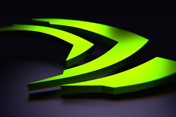 Изящные линии объёмного логотипа Nvidia