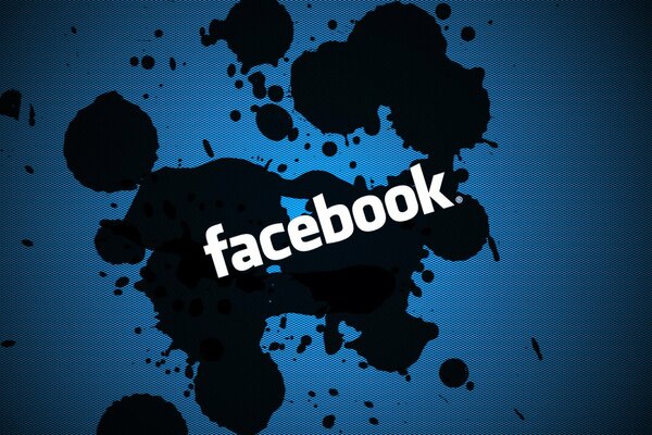 Logo del social network facebook su uno sfondo di macchie scure