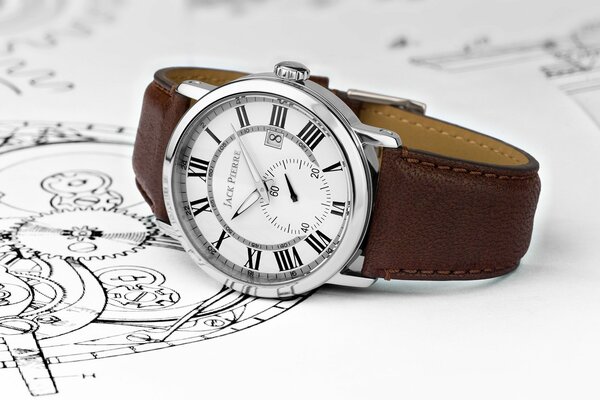 Photo of a watch with a brown leather spare part