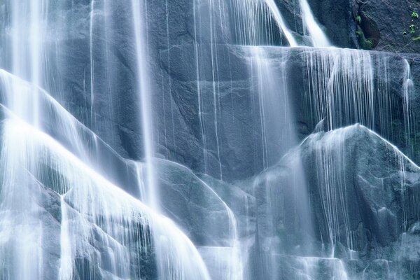 The force of nature. stairs from waterfalls