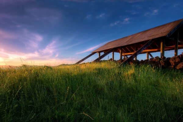 Nature resembling a village on the edge of the country