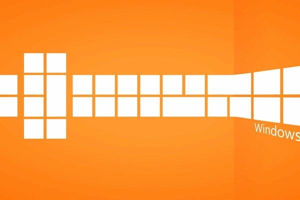 Sistema operativo Windous9 en el fondo anaranjado
