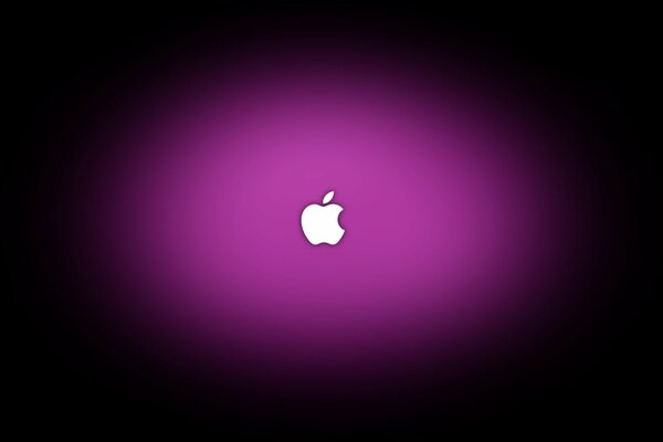 White iPhone logo in a purple halo