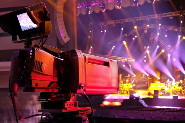 Grabación profesional en el escenario de un concierto de música