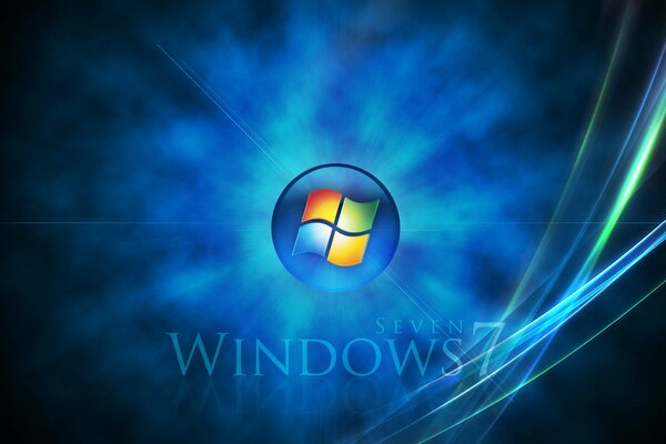 Windows 7 Ina abstrakcyjne tło emblemat