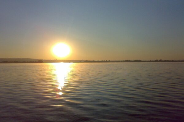 Sonnenuntergang, Brise, Himmel, Sonne, Wasserreflexion