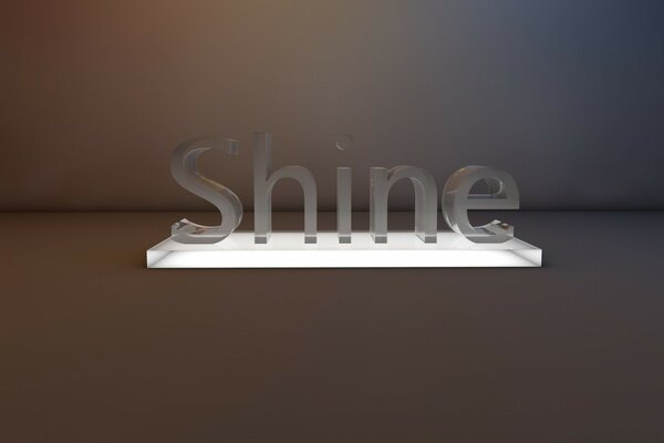 Il vetro ha un iscrizione brillante shine