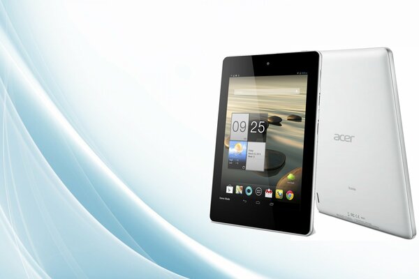 Tablette noire et blanche de la marque acer