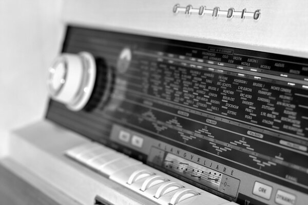 Macro photography of radio equipment. Black on white background