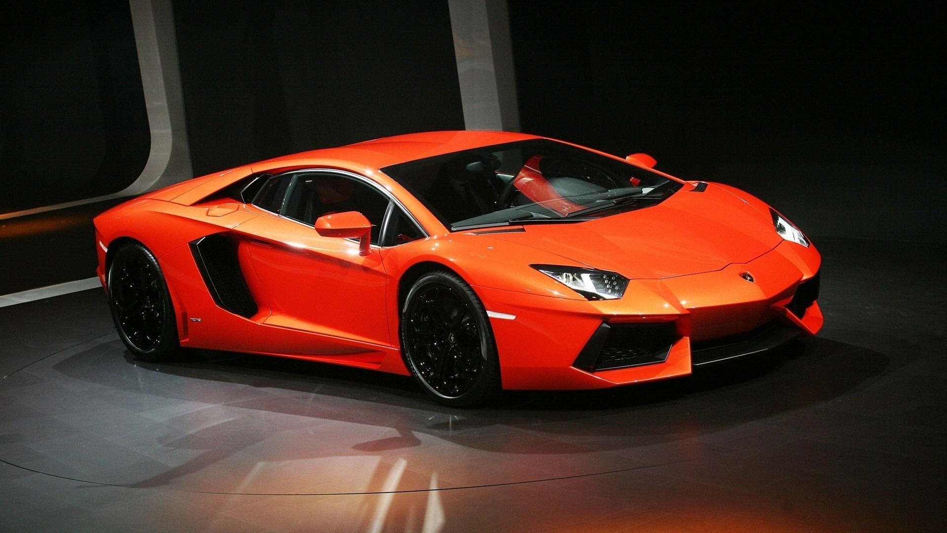 arancione coupé lamborghini auto sportiva aventador