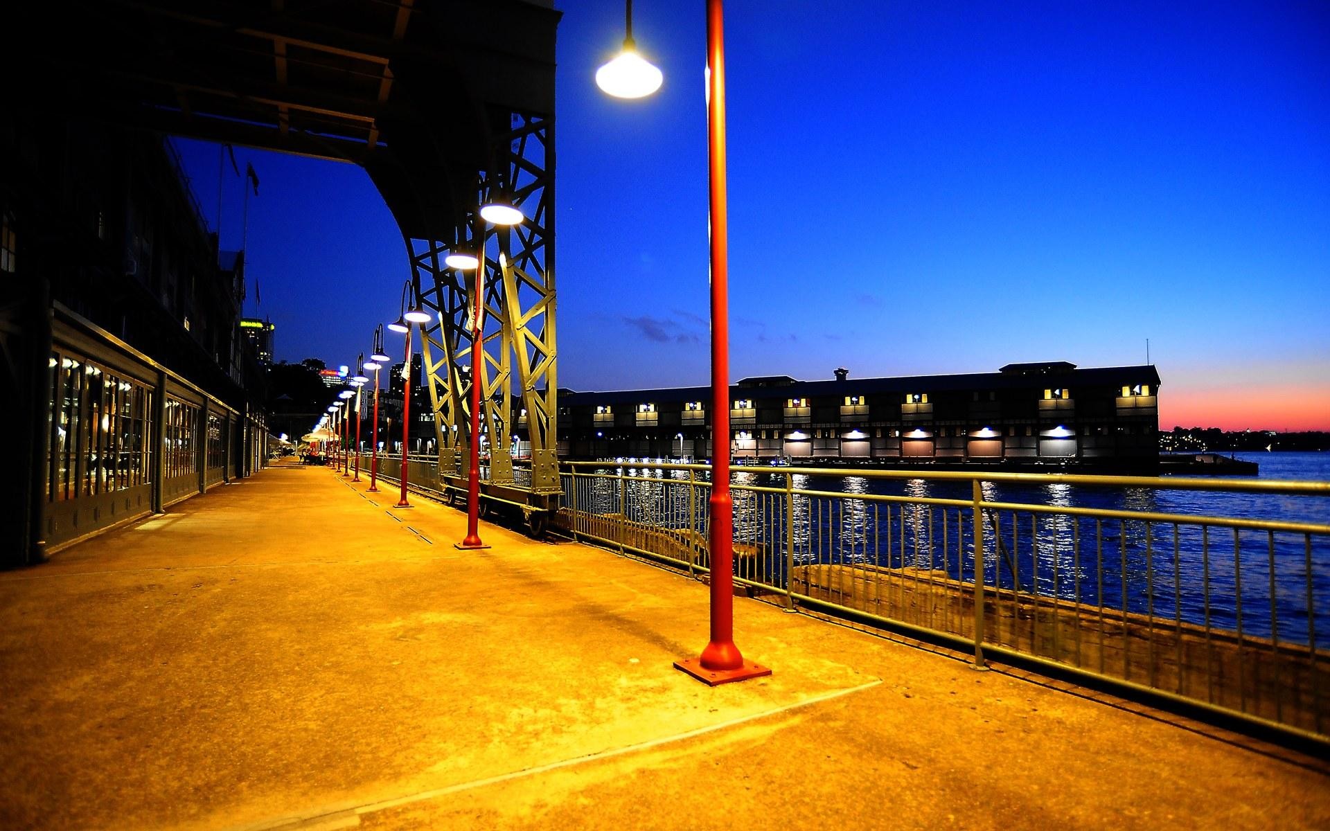 australia sydney banchine luce lanterne acqua crepuscolo