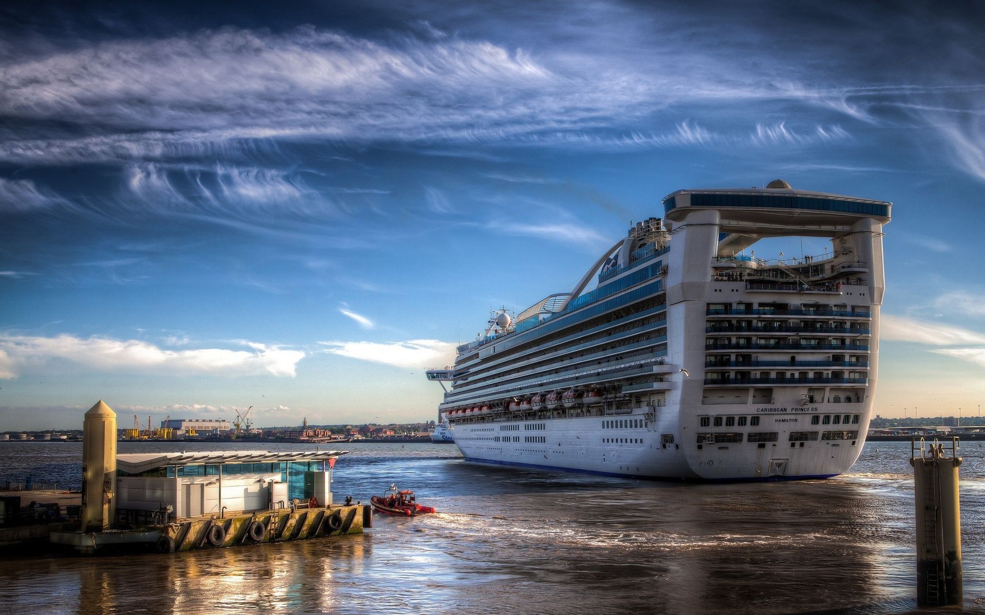 port landscape pier ship city liner sea pier