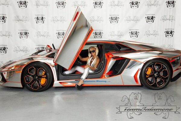 Blonde in a chic sports car