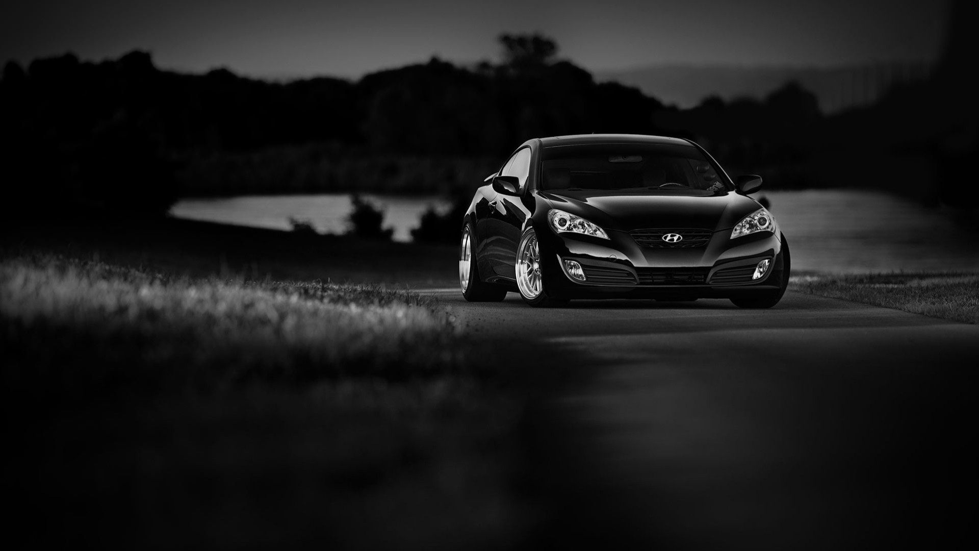 coupé deportivo negro hyundai hyundai genesis génesis