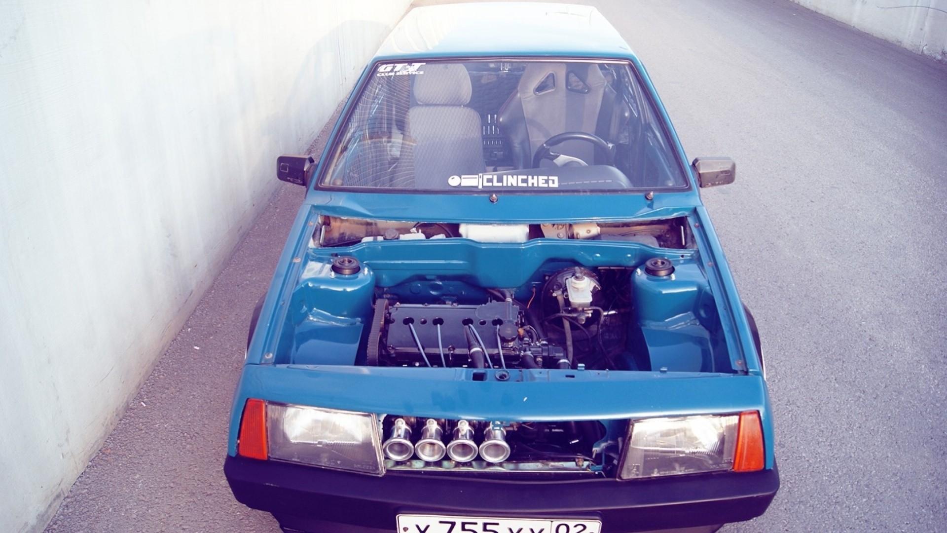 voiture lada bleu personnalisation