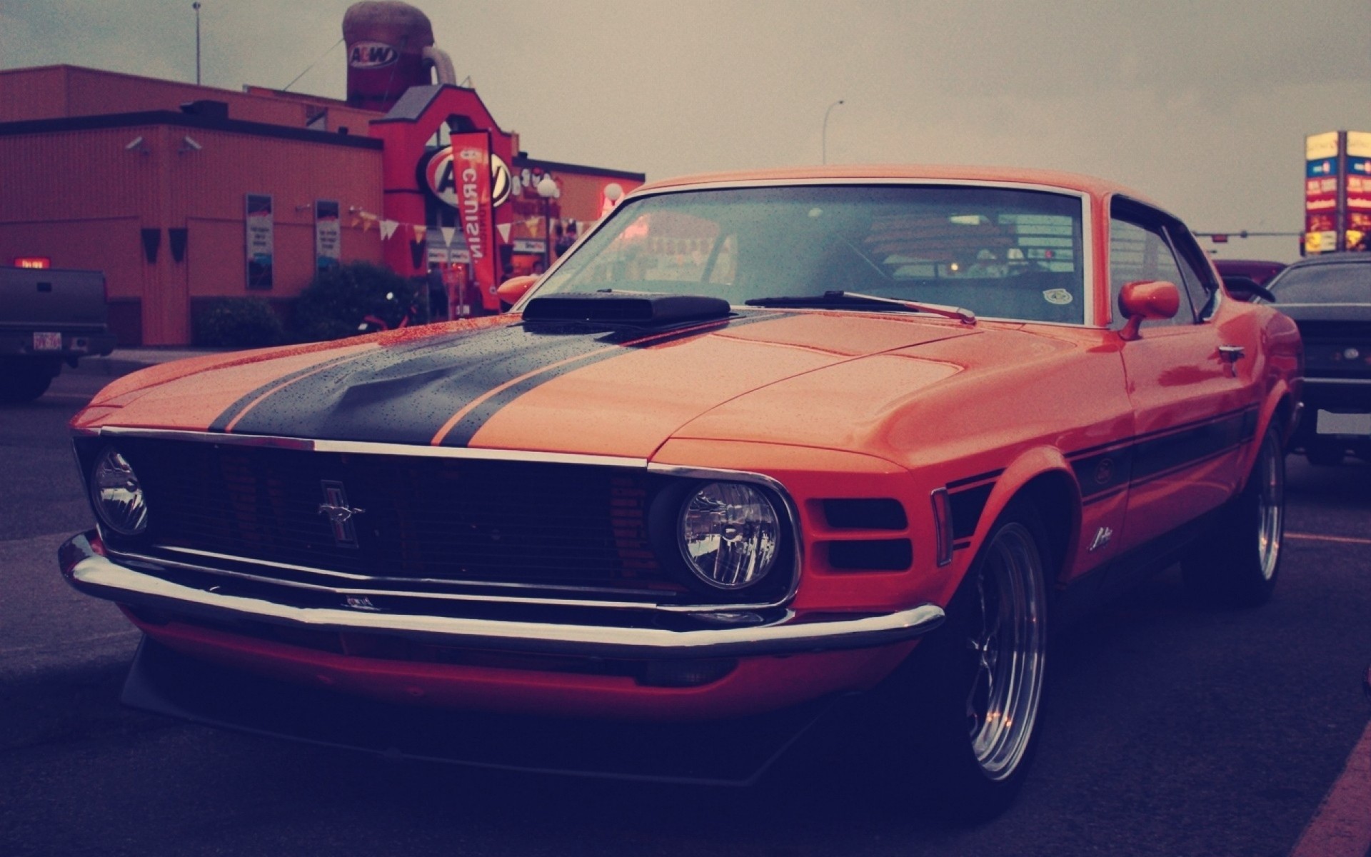 car ford mustang 302 boss red