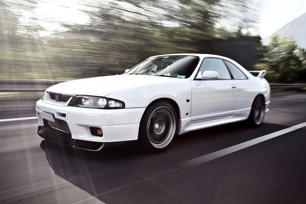 High-speed car, white, Japan