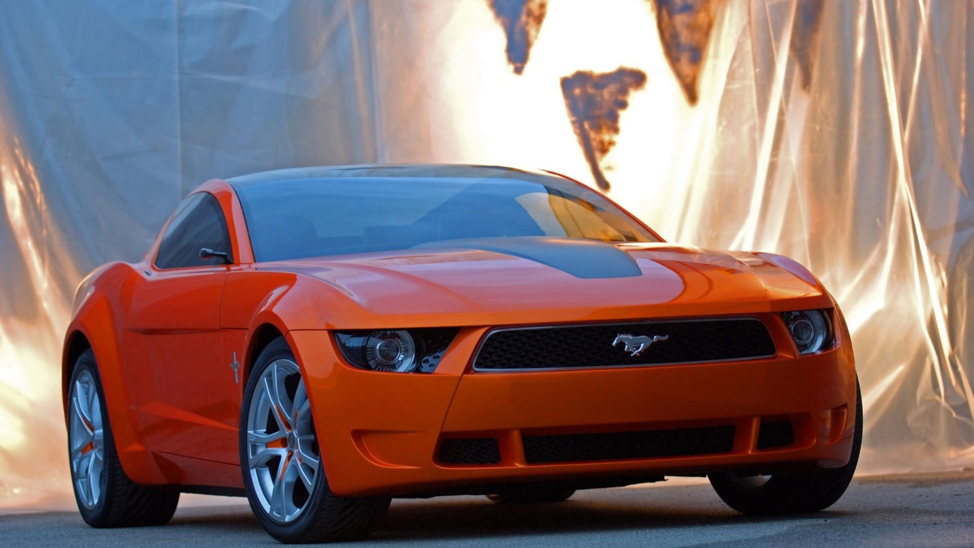 форд купе спорткар ford mustang рыжий форд мустанг