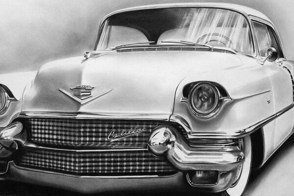 A rare Cadillac. Hand-drawn image