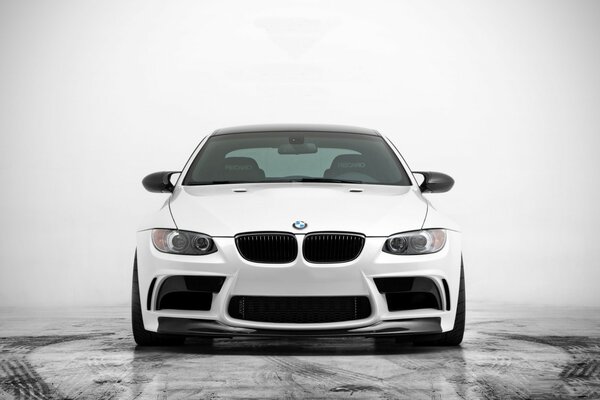 BMW car on a gray background