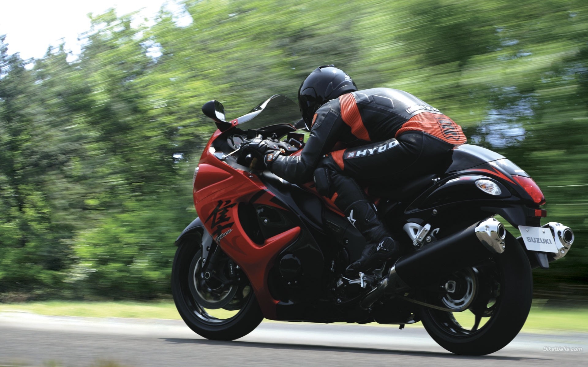 motorrad mig-15 straße auto baum suzuki hayabusa