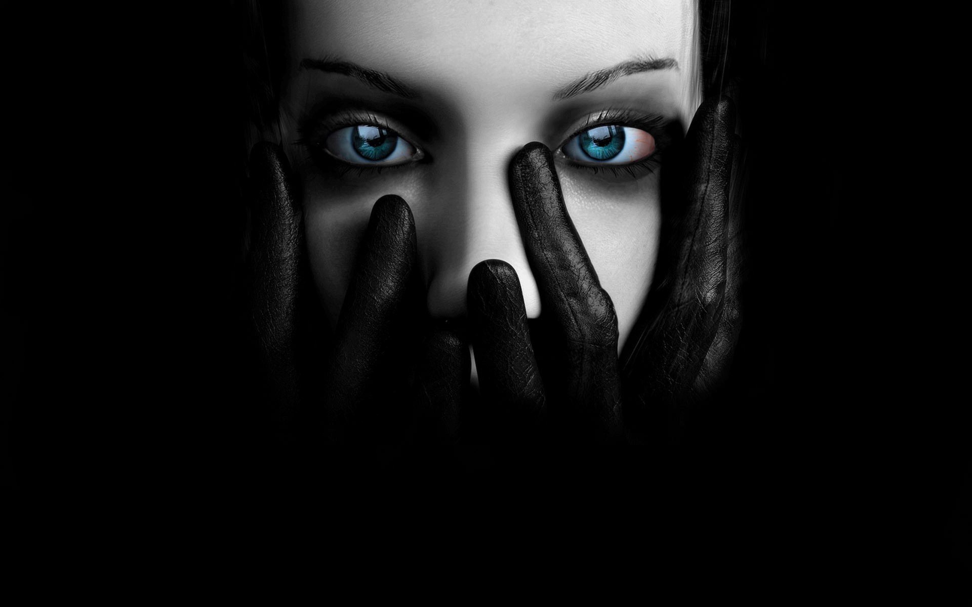 yeux gants noir