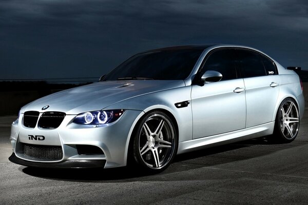 Bmw m3, 2012, цвет серебро, крутой автомобиль