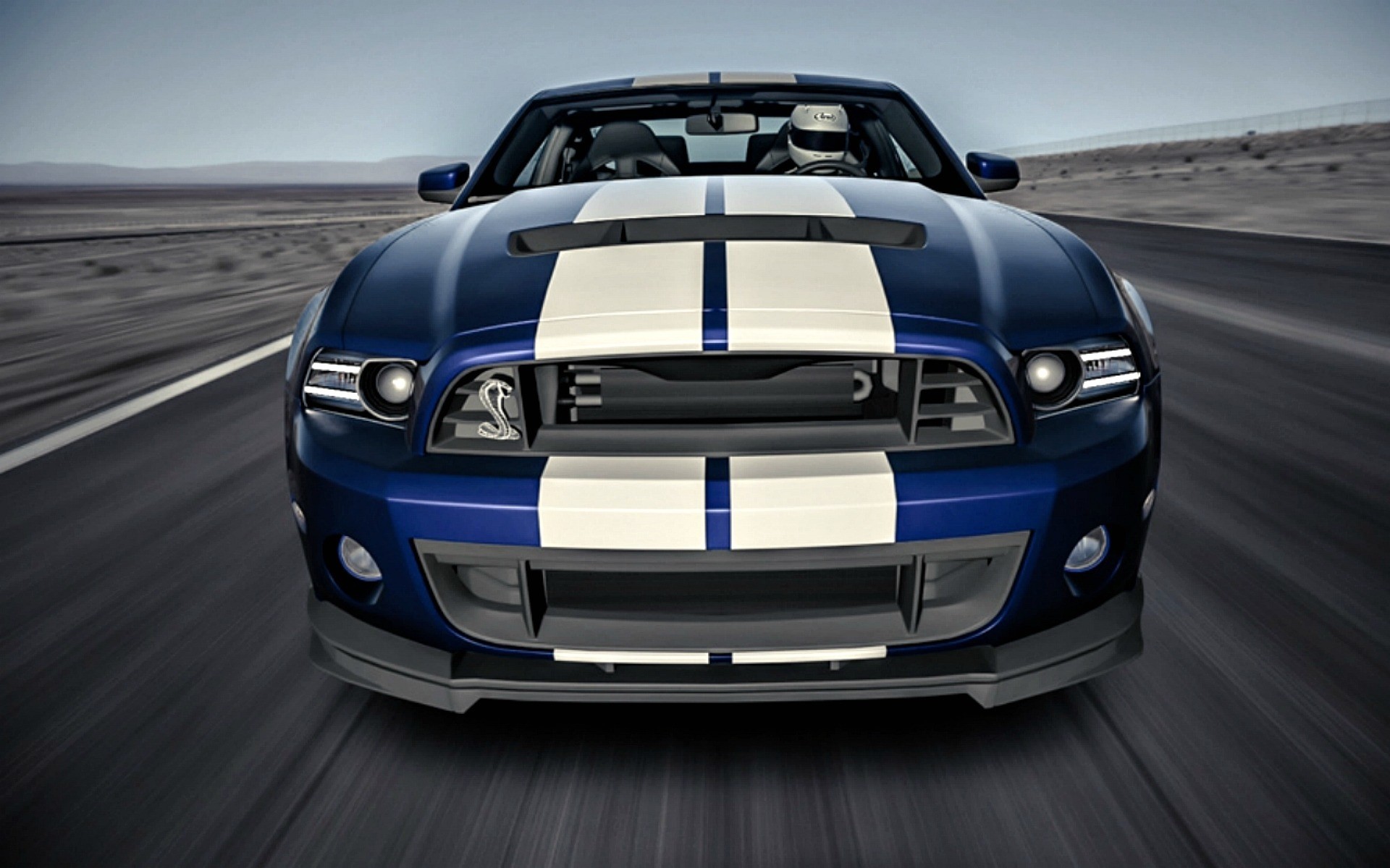 mustang blue digital car