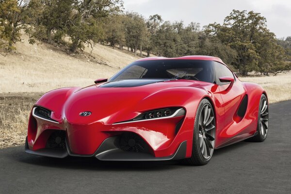 Toyota concept on an empty highway