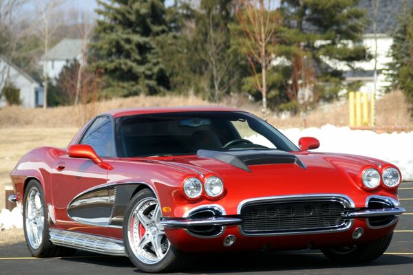 Coche crc corvette en color rojo