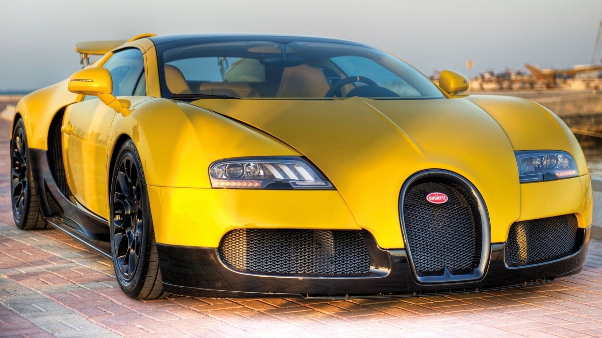 supersamochód coupe bugatti żółty bugatti veyron samochód sportowy