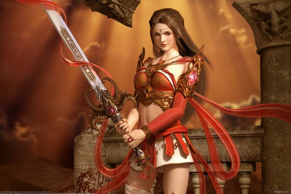 The warrior girl from the fantasy game