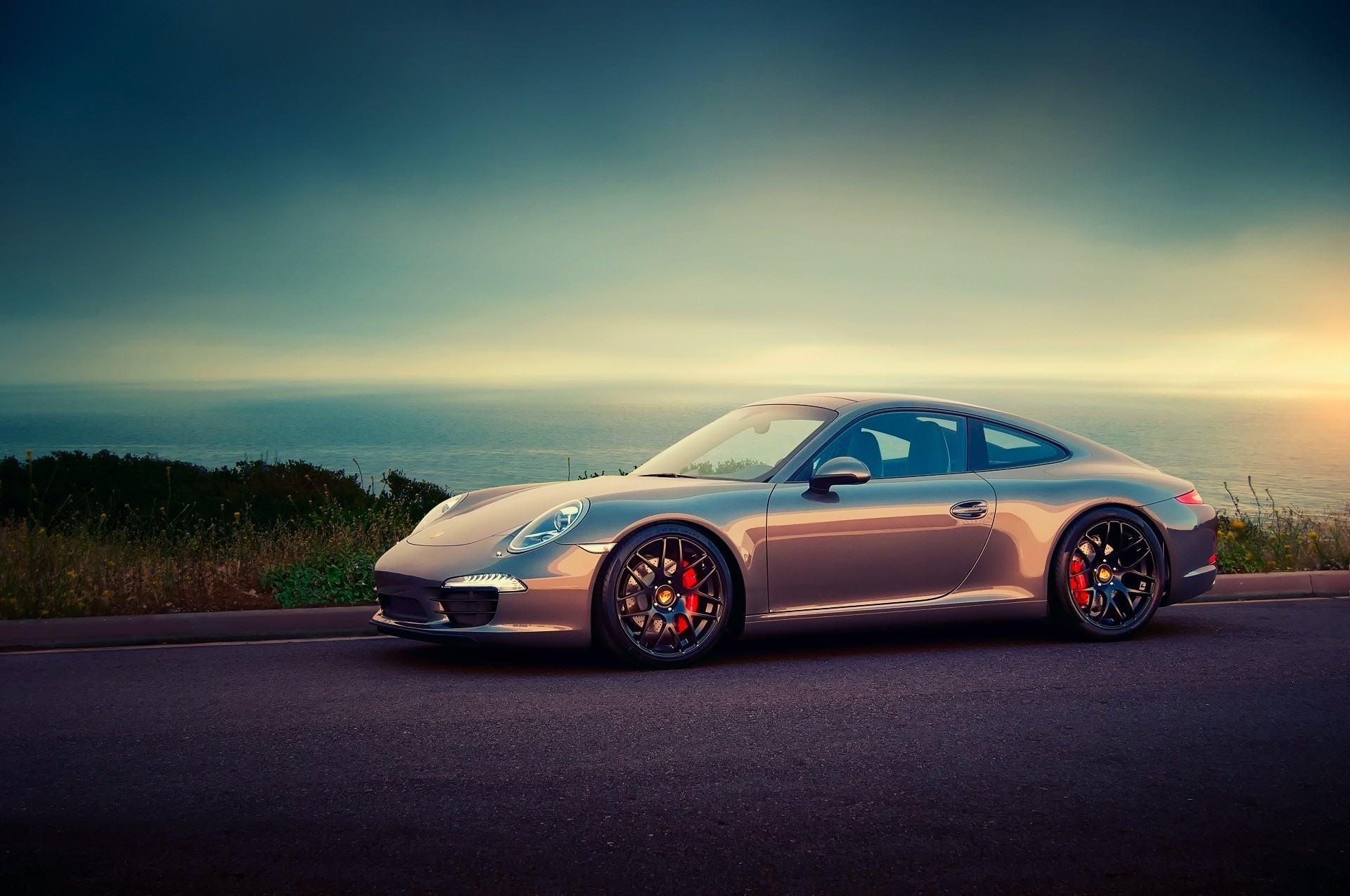 carrera straße himmel meer porsche