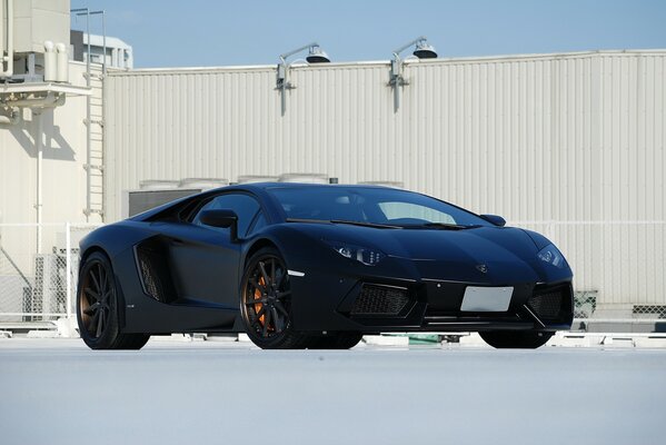 Black Lamborghini Aventador Supercar