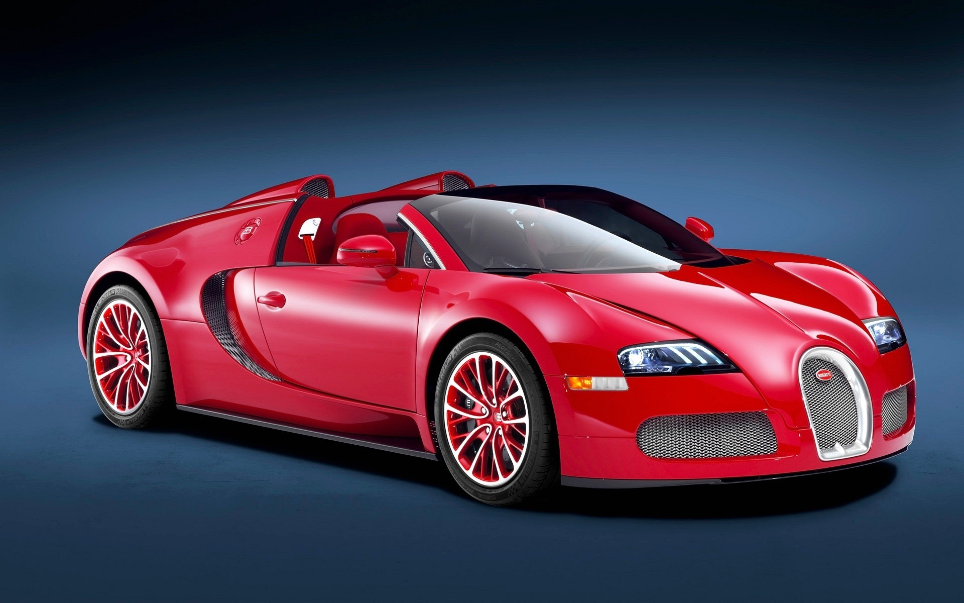 veyron czerwony bugatti samochody