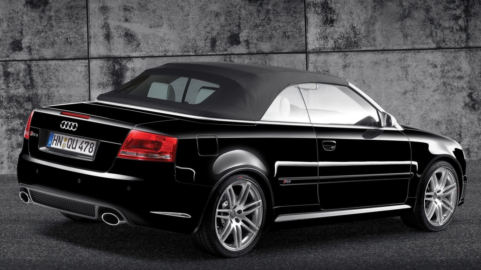 noir rs 4 audi 2008 arrière côté cabriolet