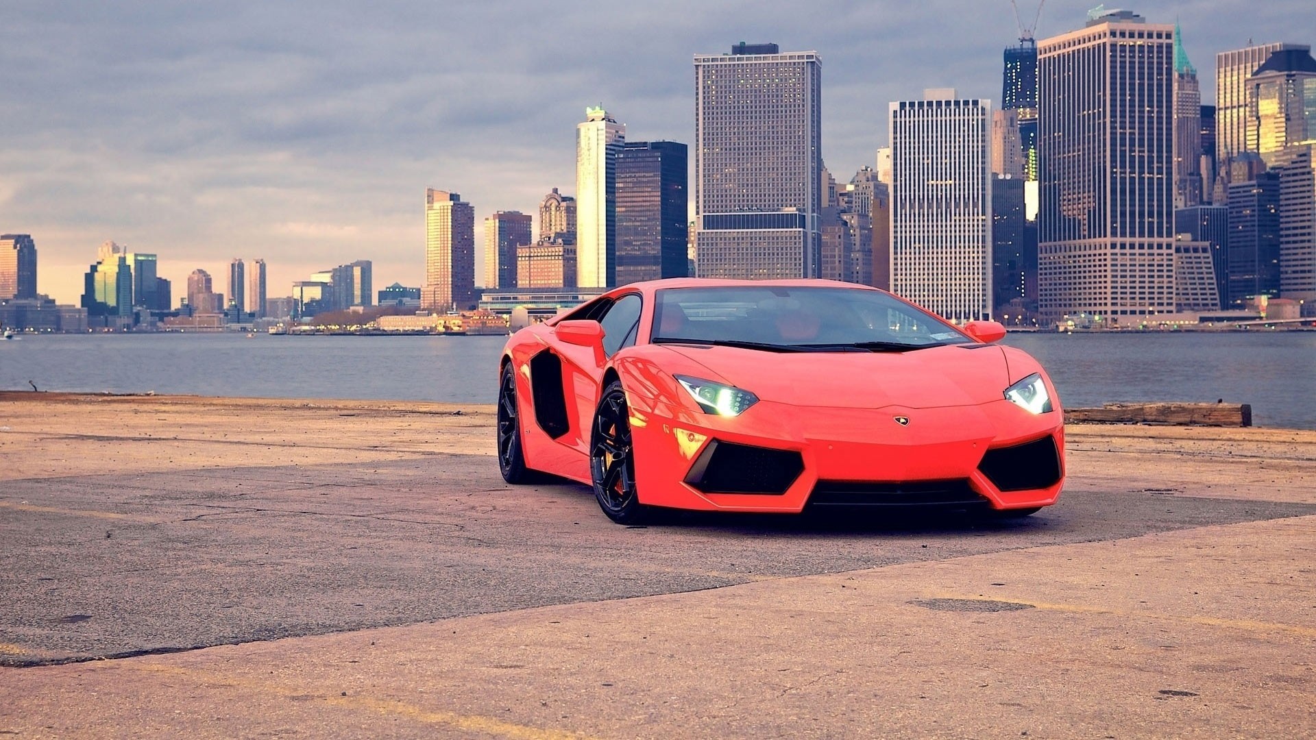 rouge supercar lamborghini voiture de sport aventador