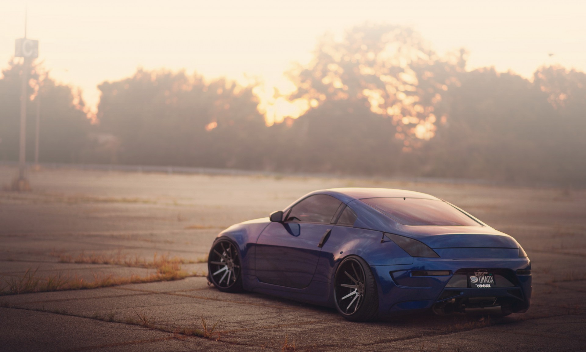 low tuning nissan 350z planting blue