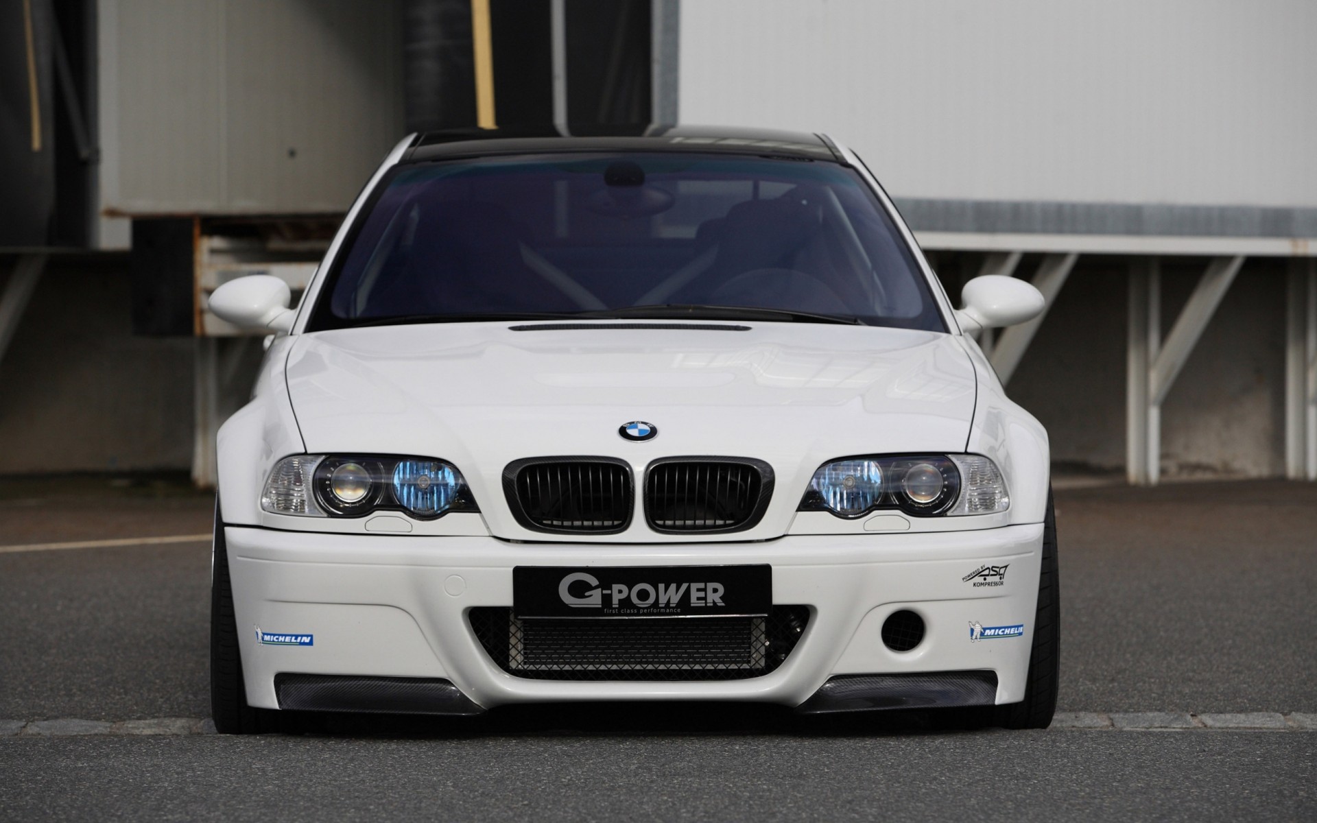 tuning e46 bmw bianco anteriore m3 g-power