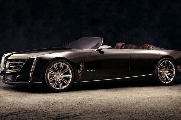 Cadillac convertible black on concrete